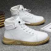 Men's shoes new autumn and winter leather plush Martin boots casual men's running high rise sports shoes - Fashionner